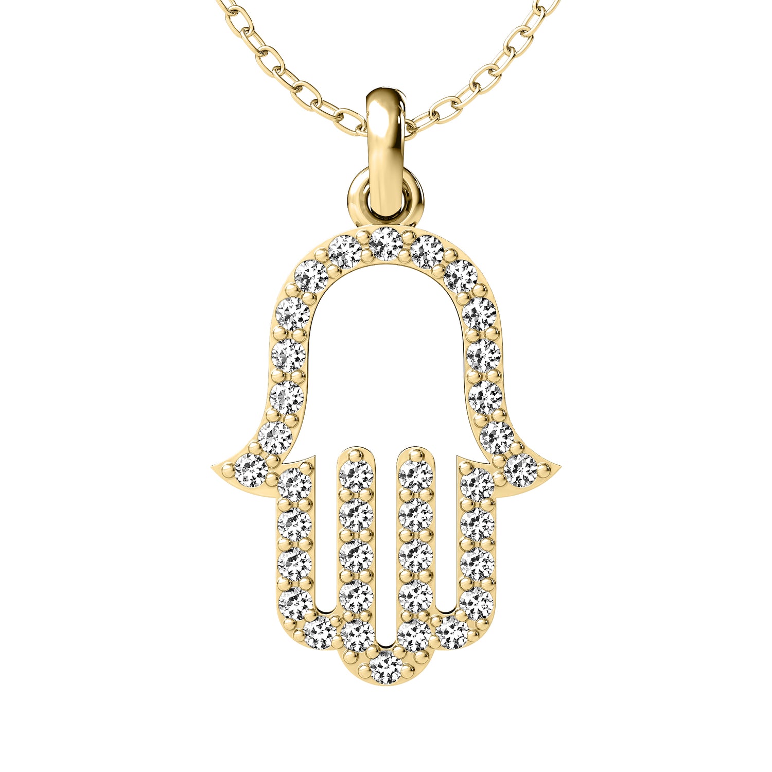 Diamond Hamsa Pendant