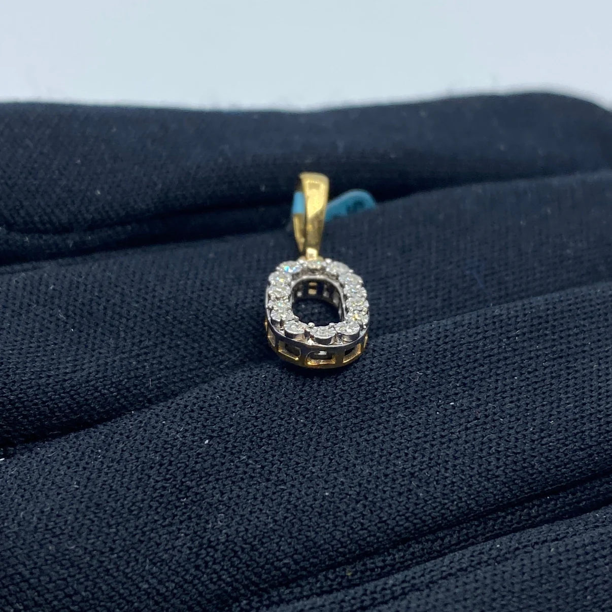 Diamond numeral pendant 14k yellow gold