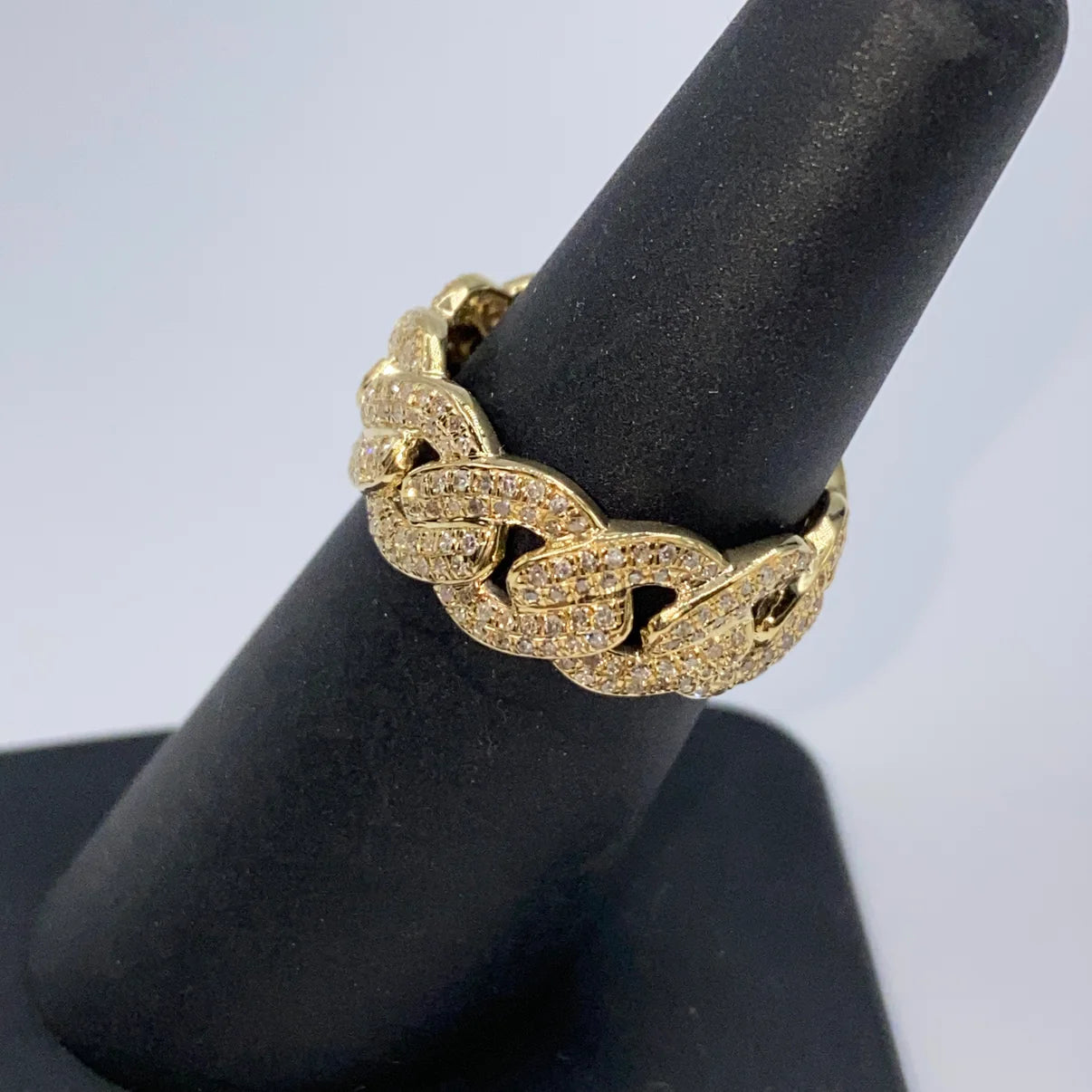 10k Gold Cuban Diamond Ring