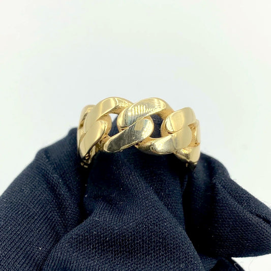 14k Gold Cuban Link Rings 11mm