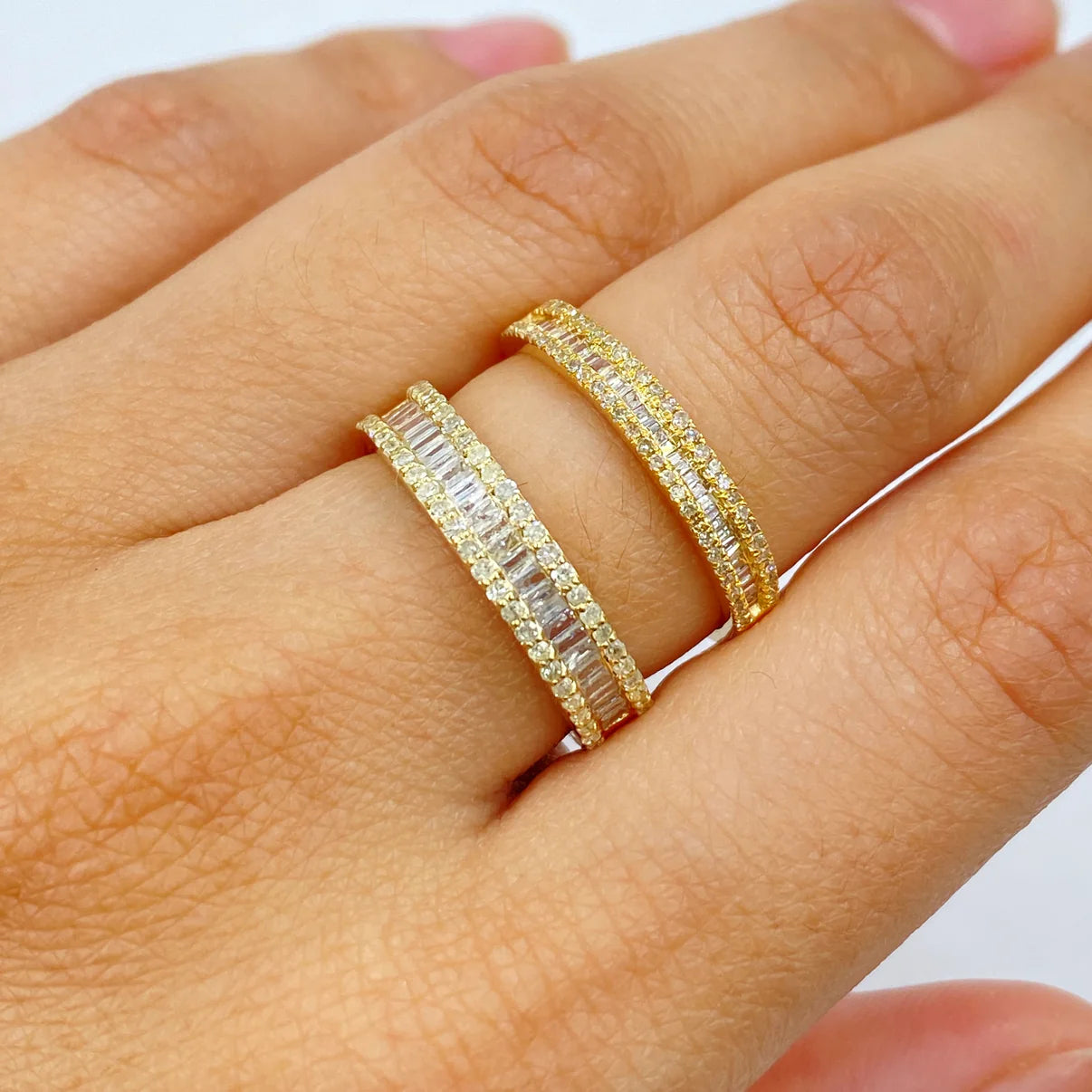 10k Gold Baguette Diamond Ring 3.3mm-4.3mm