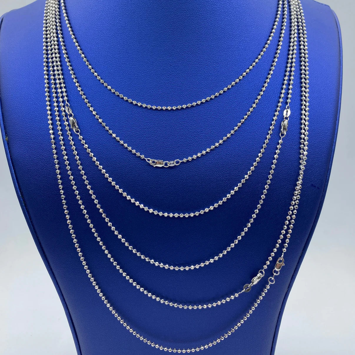 14K White Gold Moon Cut Chain 2.2mm