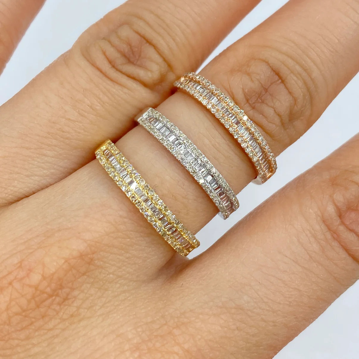 10k Gold Baguette Diamond Ring 3.3mm-4.3mm