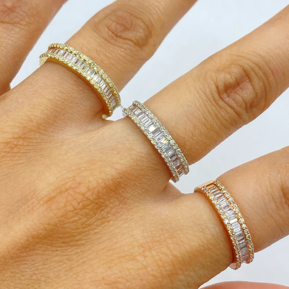 10k Gold Baguette Diamond Ring 3.3mm-4.3mm