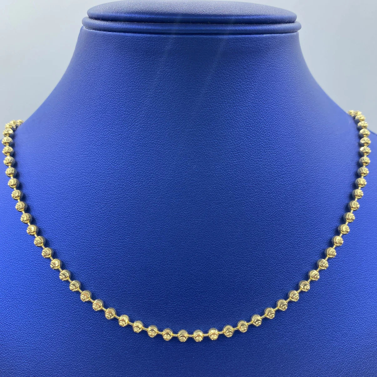 14K Yellow Gold Moon Cut Chain 3mm-5mm