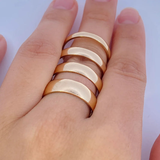 14k Yellow Solid Gold Band Rings