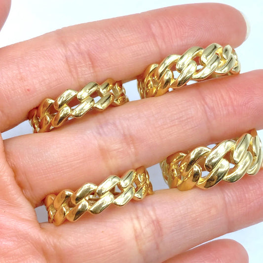 14k Gold Cuban Link Rings