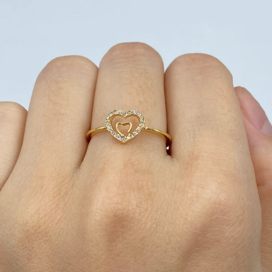 14k Gold Heart Diamond Ring 0.13ct