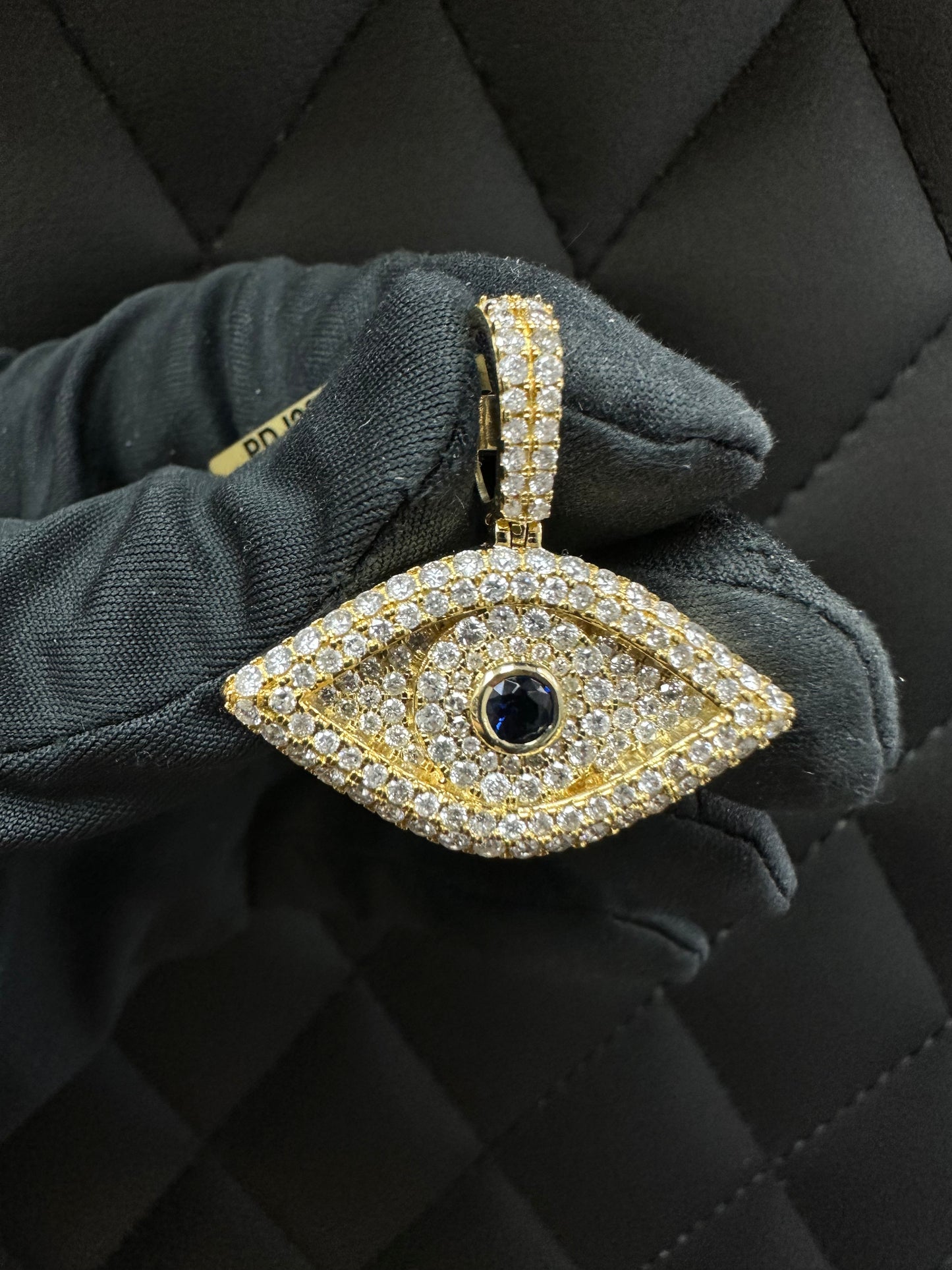 Diamond evil eye pendant 14k yellow/ rose MGI