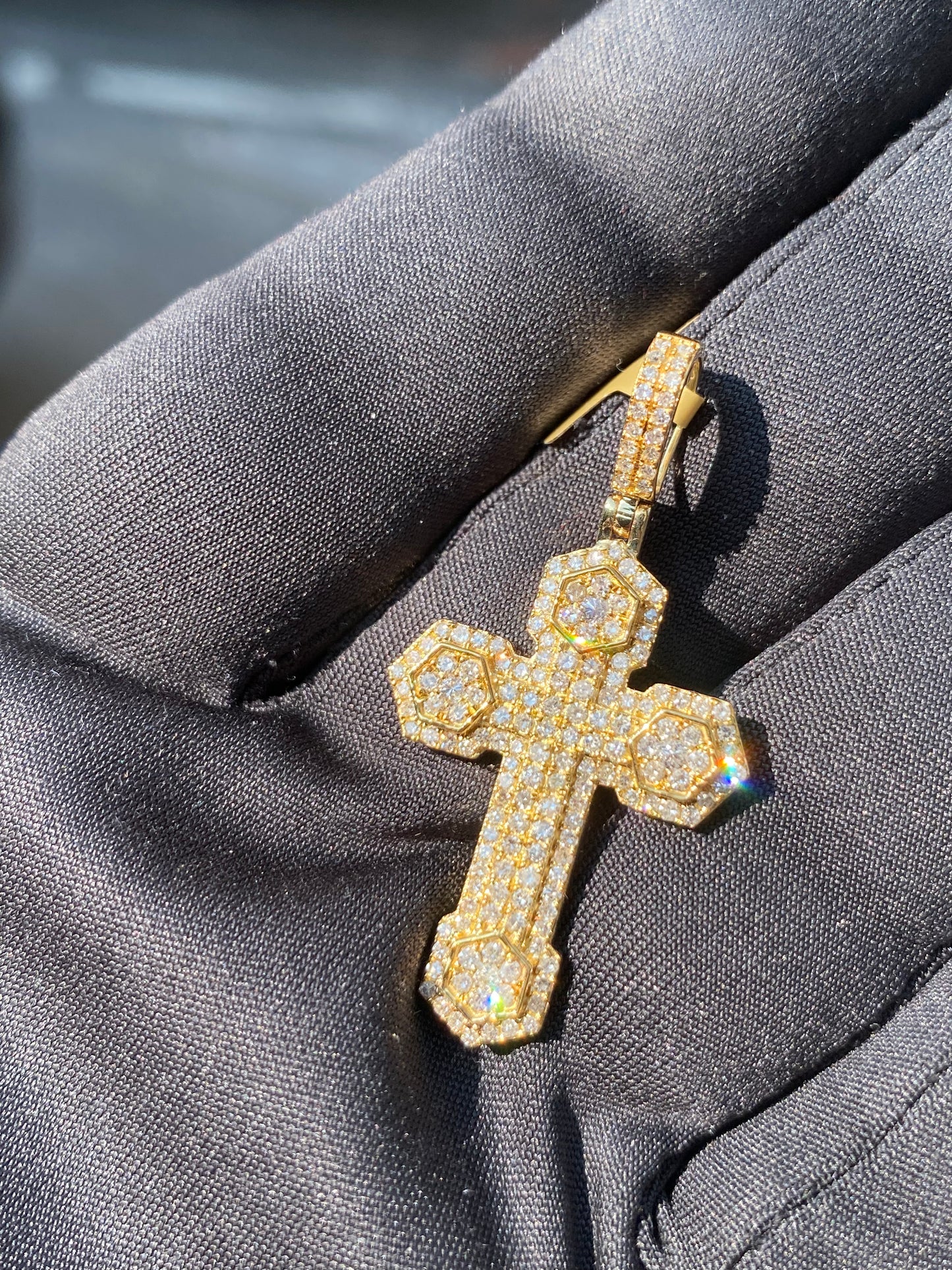 Gold Diamond Cross Pendant MGI-PP2479