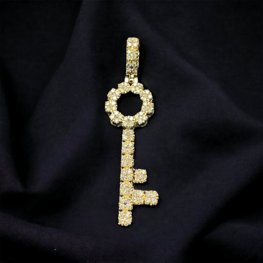 Diamond Key pendant 14k yellow gold MGI-PP2358