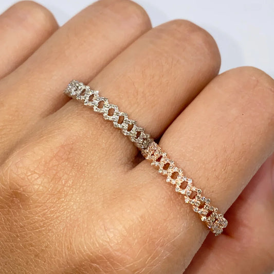 10k Gold Cuban Diamond Ring 4mm