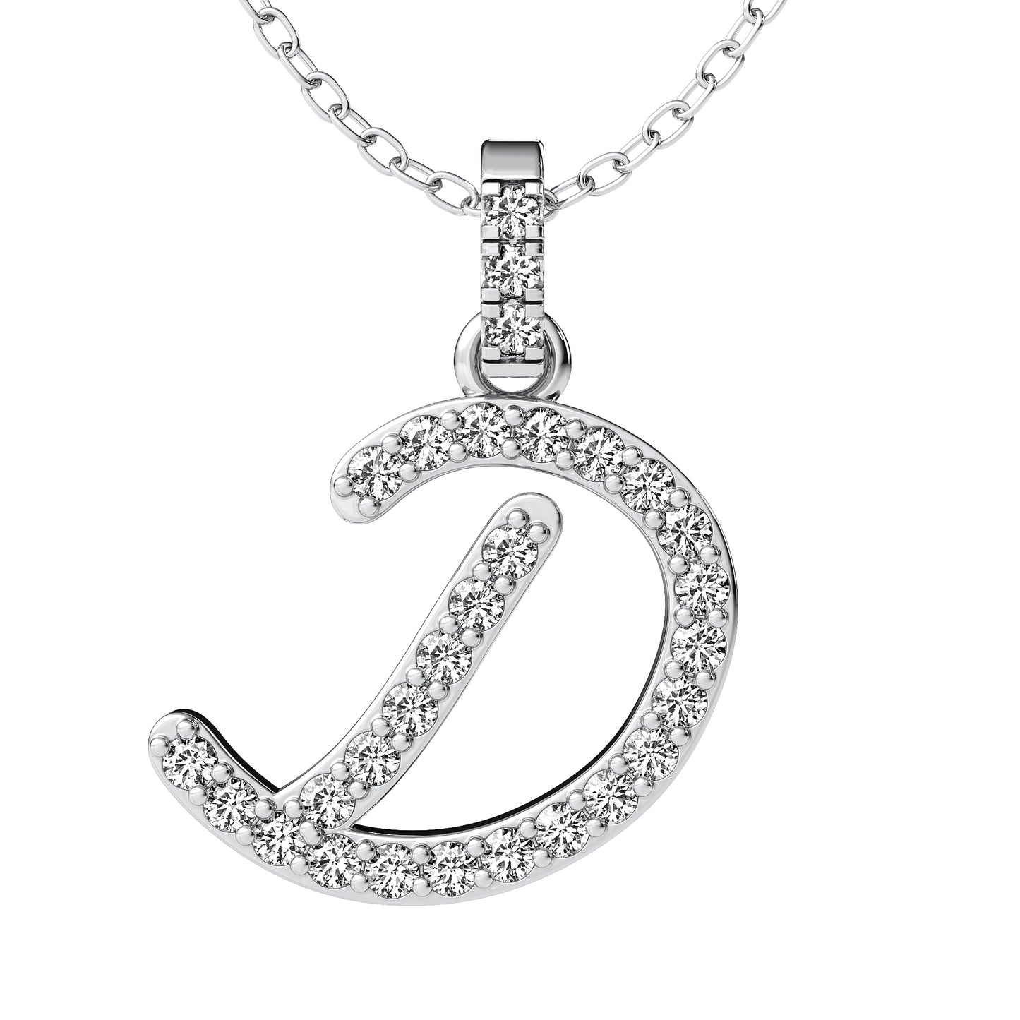 Diamond initial pendant 14K yellow/white/rose P849 13mm