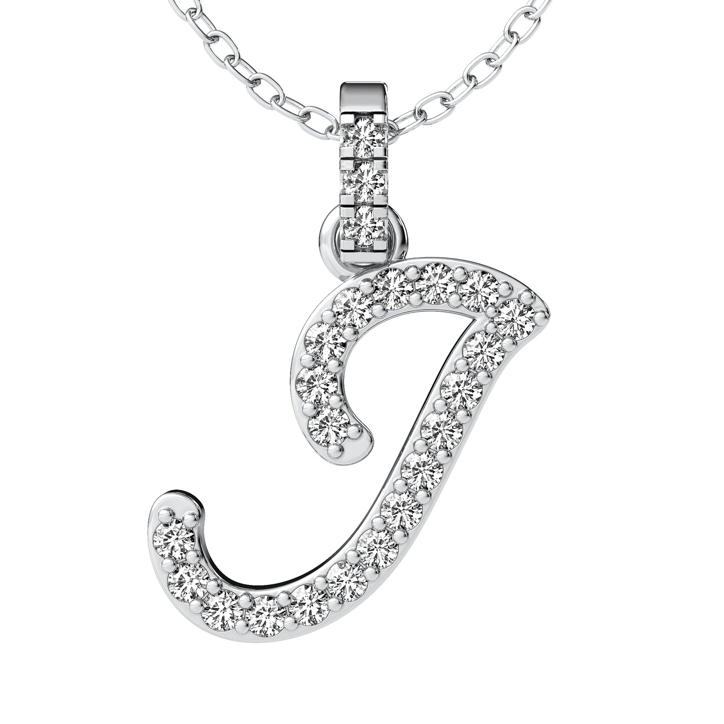 Diamond initial pendant 14K yellow/white/rose P849 13mm