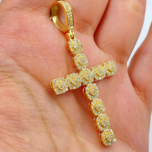 10K Gold Diamond Cross Pendant