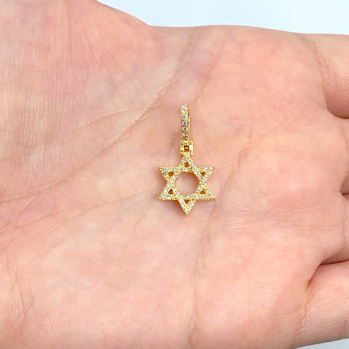 14k Gold Diamond Star Of David Pendant