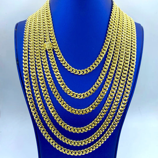 10K Yellow Gold Miami Cuban Link Chain 8mm