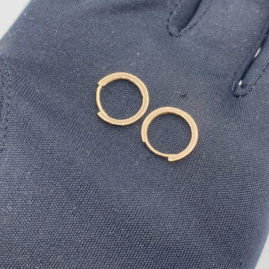 14K Yellow Gold Hoop Earrings width 14mm