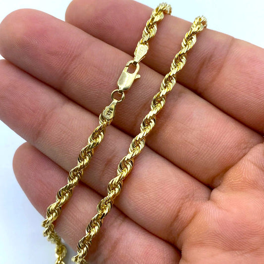 14K Solid Gold Rope Chain 3.8mm