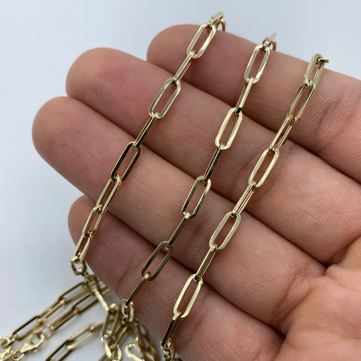 14K Yellow Gold Paper Clip Chain 3.8mm