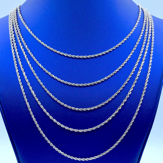 10K White Gold Rope Chain 2.8mm