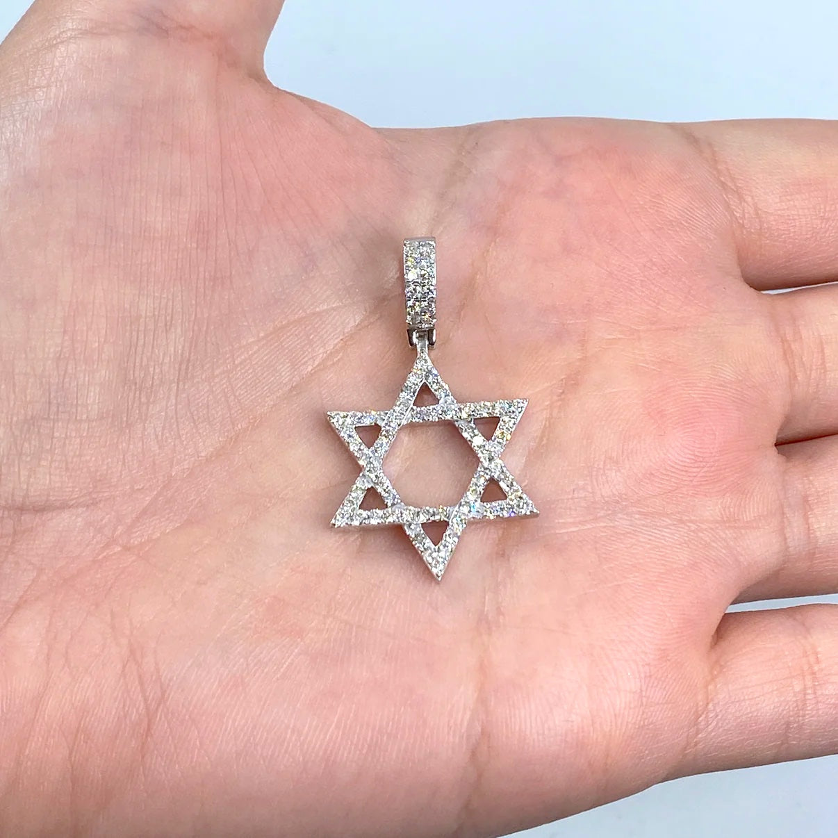 14k Gold Diamond Star Of David Pendant