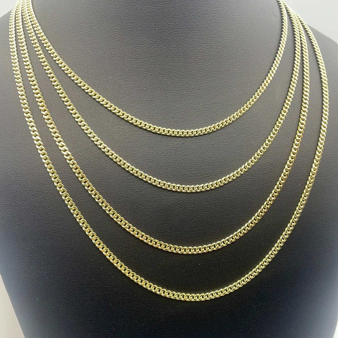 10K Yellow Gold Miami Cuban Link Chain 3mm