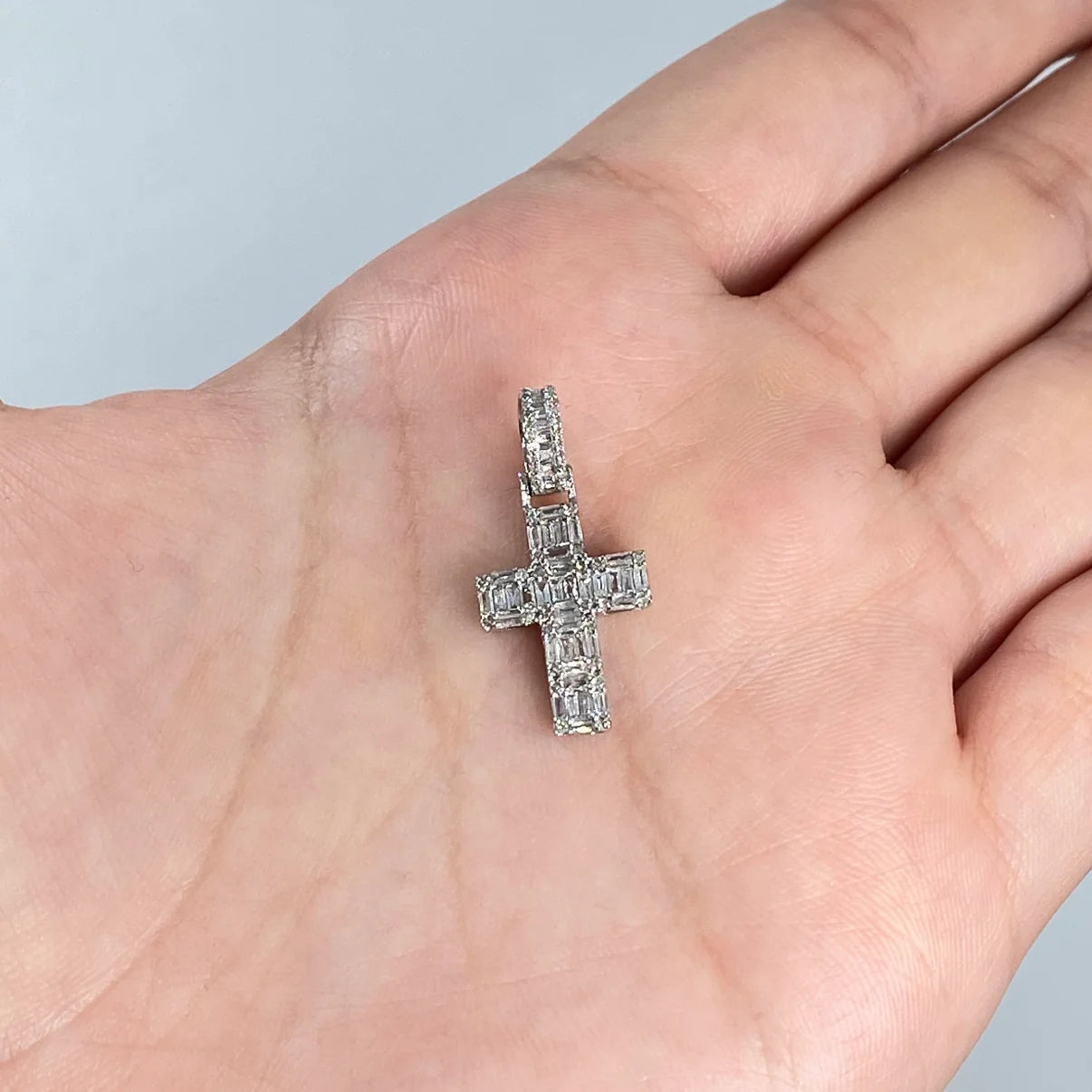 14K Gold Diamond Cross Pendant