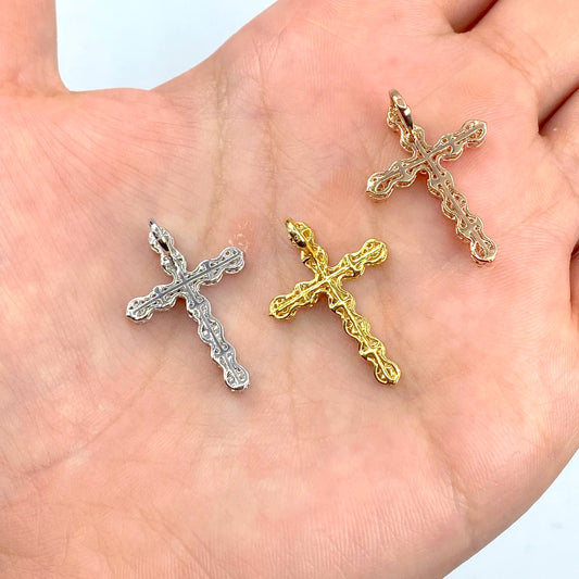 14K Gold Diamond Cross Pendant