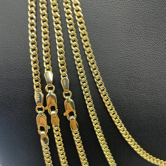 14K Yellow Gold Miami Cuban Link Chain 3mm