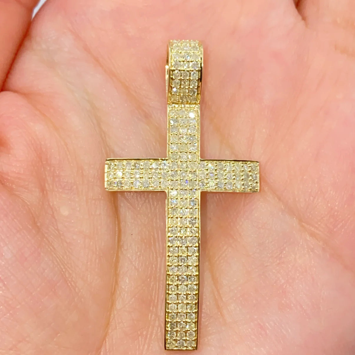 10K Gold Diamond Cross Pendant