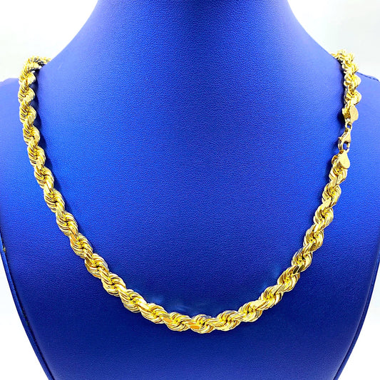 14K Solid Gold Rope Chain 8.5mm