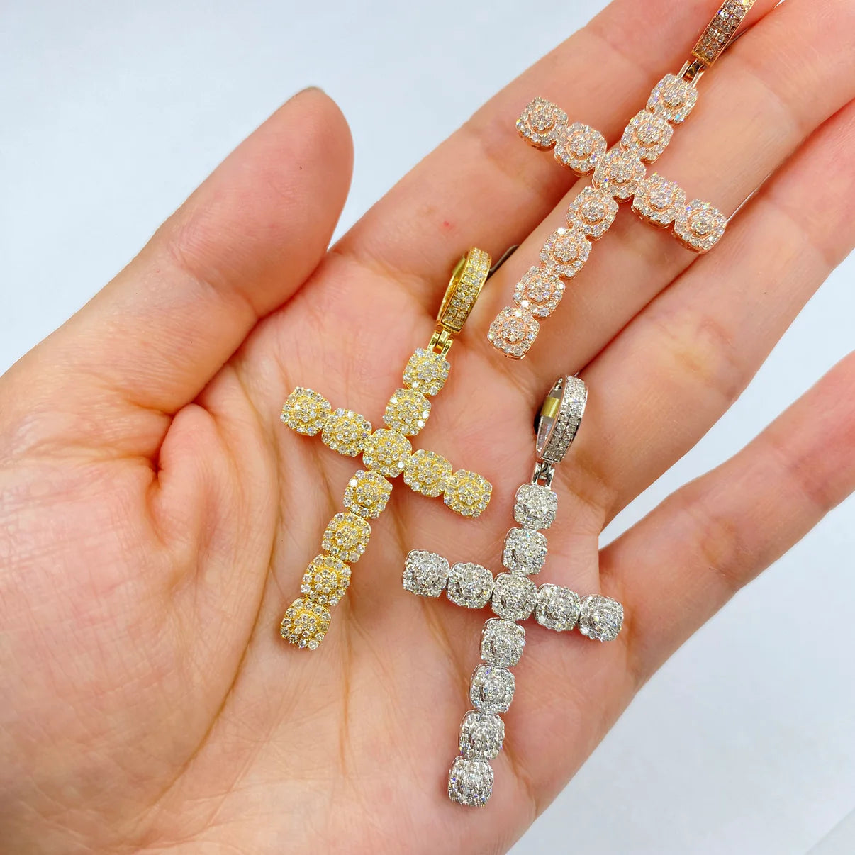 10K Gold Diamond Cross Pendant