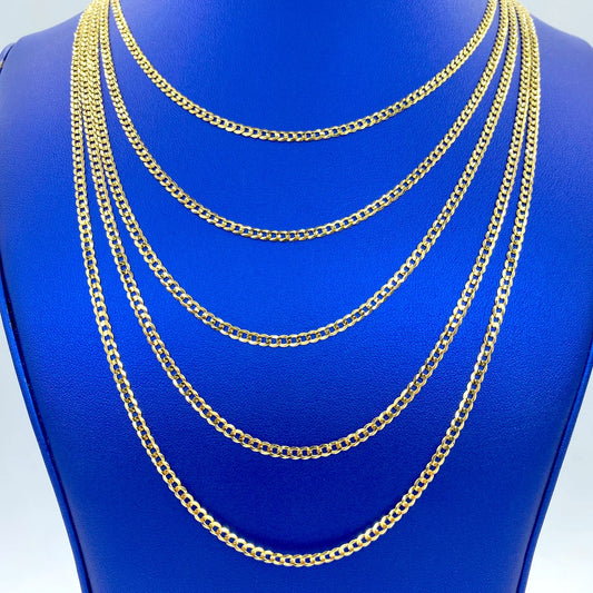 10K Yellow Gold Flat Miami Cuban Link Chain 3.5mm