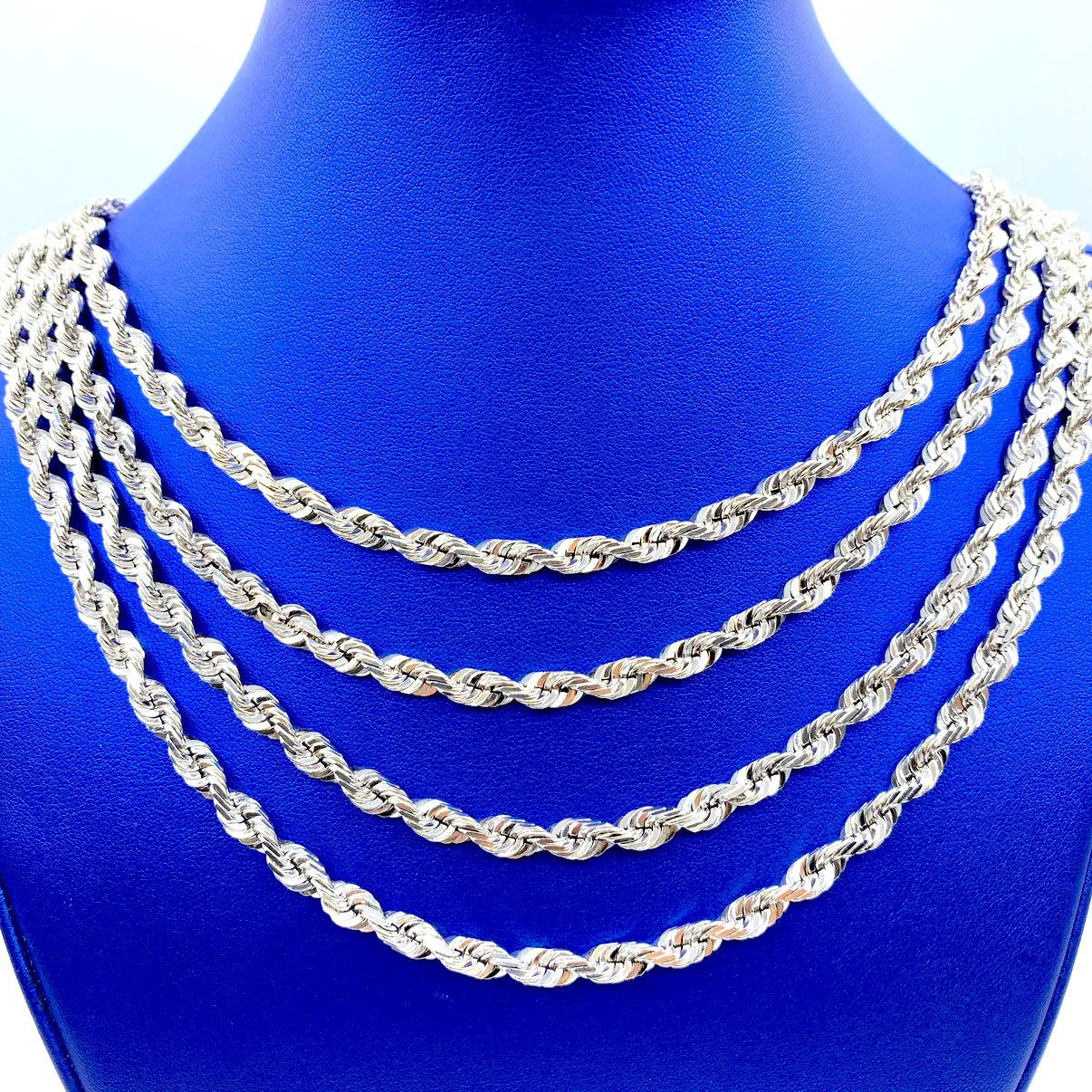 14K White Gold Rope Chain 6.2mm