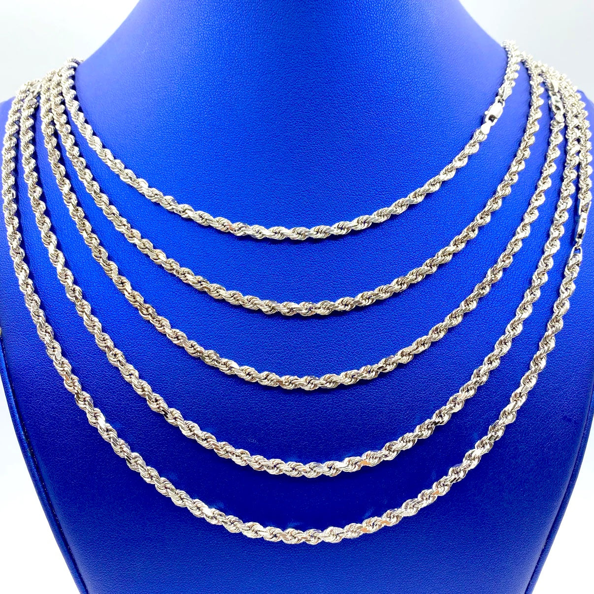 14K White Gold Rope Chain 4.2mm