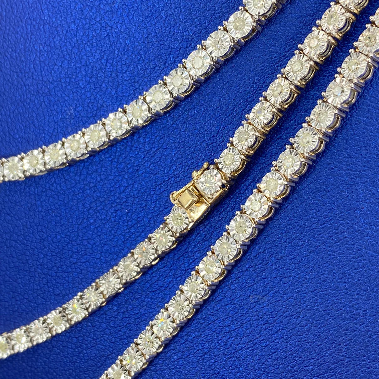 10K Gold Diamond Tennis Chain 16-20"