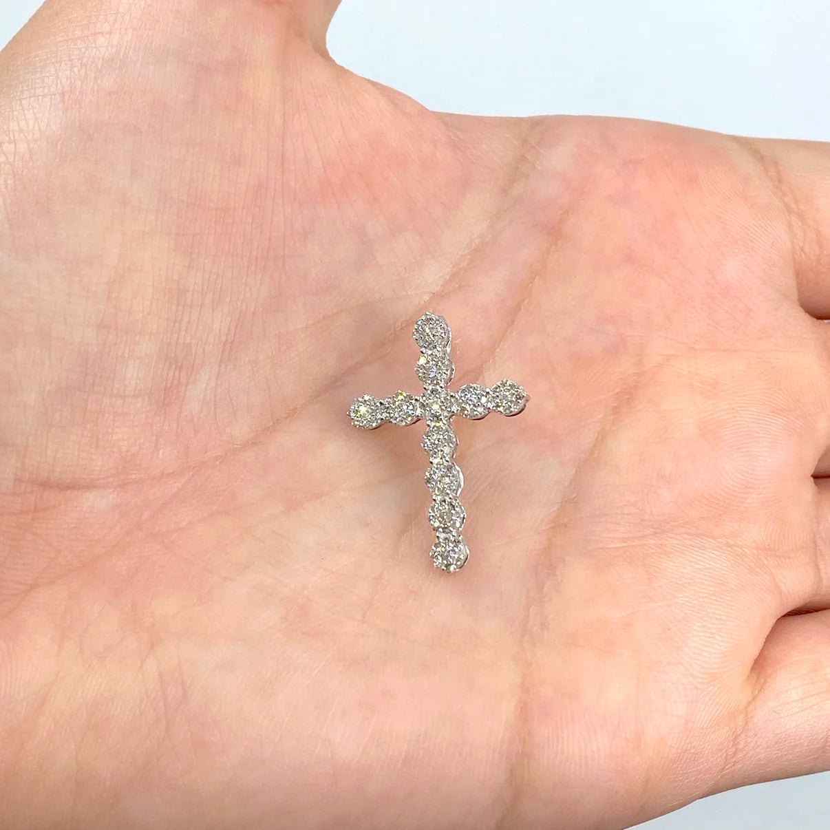 14K Gold Diamond Cross Pendant