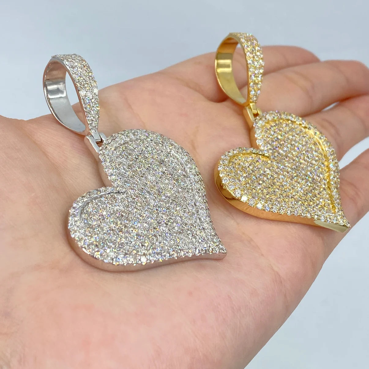 14k Gold Diamond Jumbo Heart Pendant