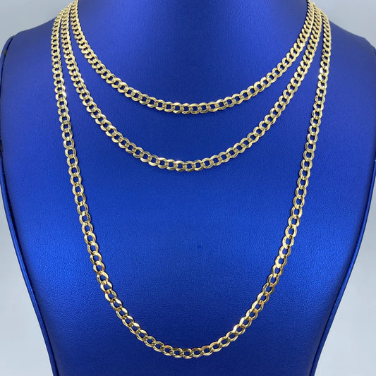 10K Yellow Gold Flat Miami Cuban Link Chain 5mm