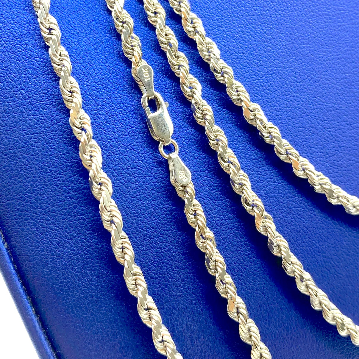 10K White Gold Rope Chain 3.8mm