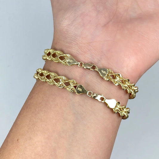 10K Yellow Gold Double Rope Bracelet