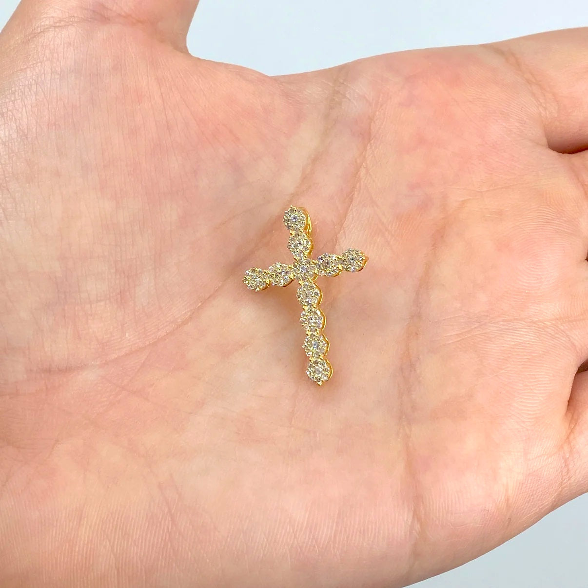 14K Gold Diamond Cross Pendant