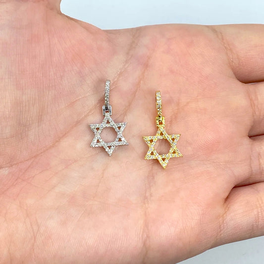 14k Gold Diamond Star Of David Pendant