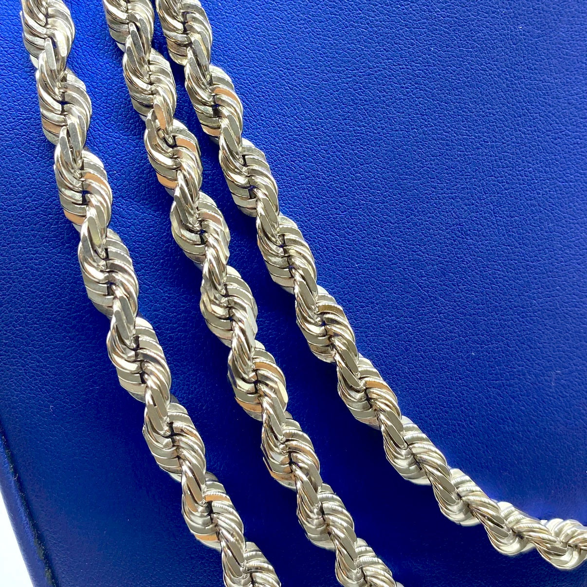 10K White Gold Rope Chain 7.5mm