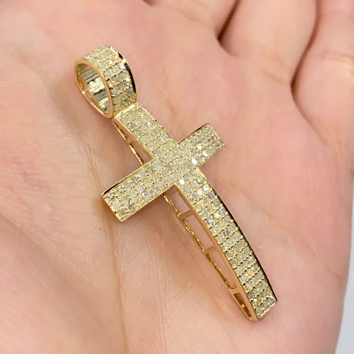 10K Gold Diamond Cross Pendant