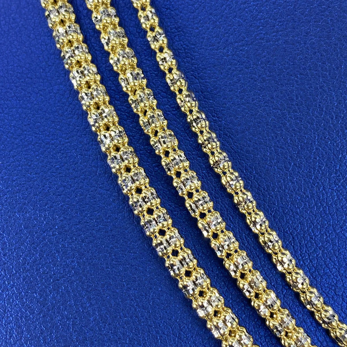 14K Yellow Gold Ice Chain