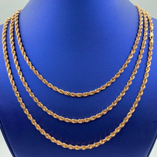 14K Rose Gold Rope Chain 4.2mm