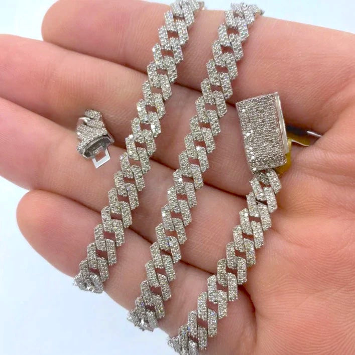 10K Gold Diamond Cuban Link Chain 6.5mm