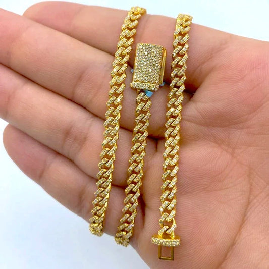 14K Gold Diamond Cuban Link Chain 4.5mm